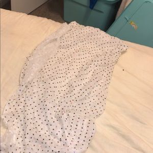White and Metallic Dotted Scarf